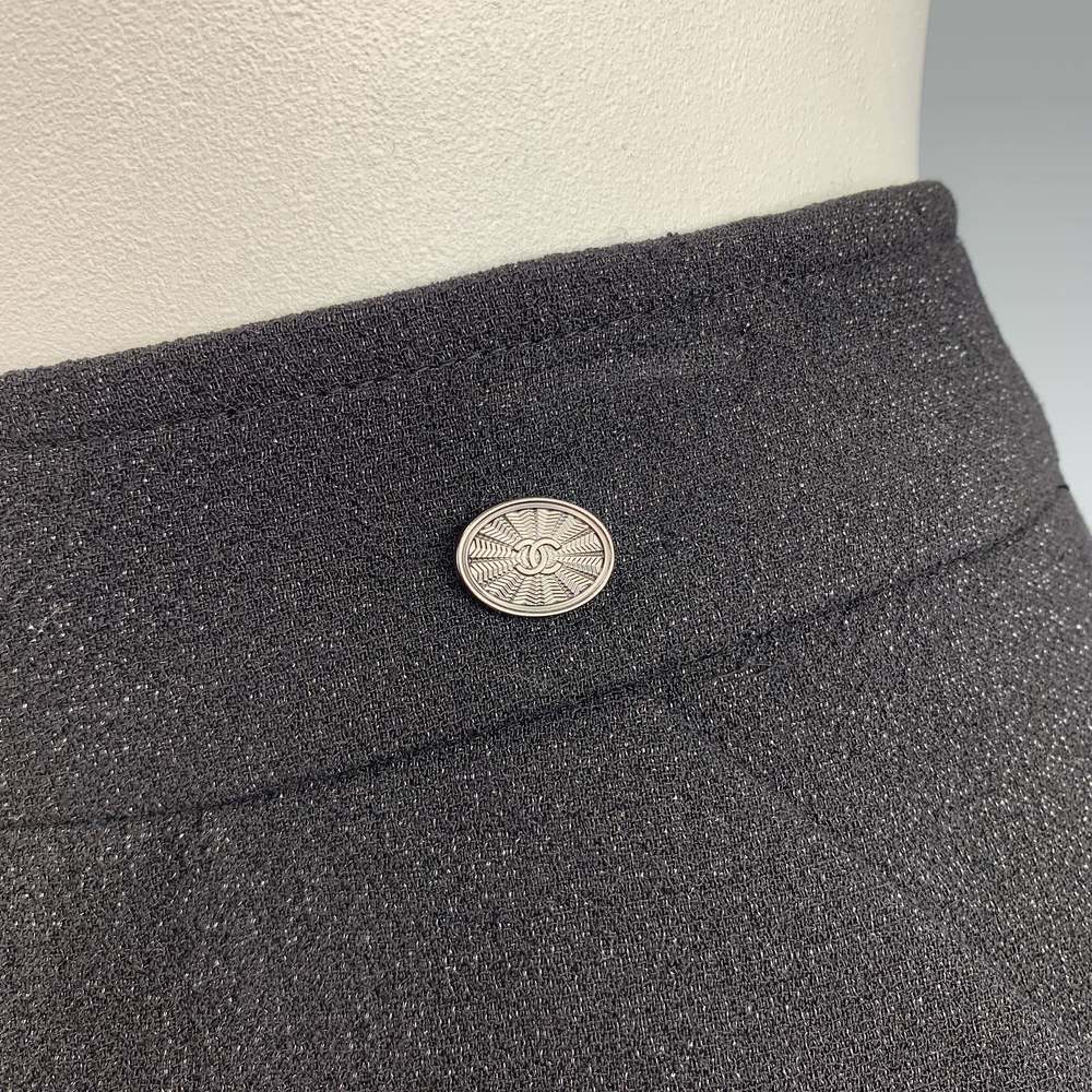 CHANEL  L Black Sparkle Wool Pencil Skirt - Picture 2 of 6